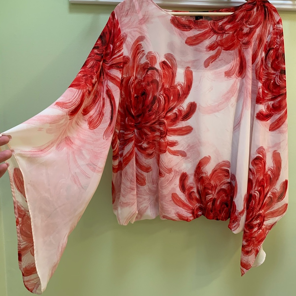 Alfani Long Sleeve Floral Blouse (XL)